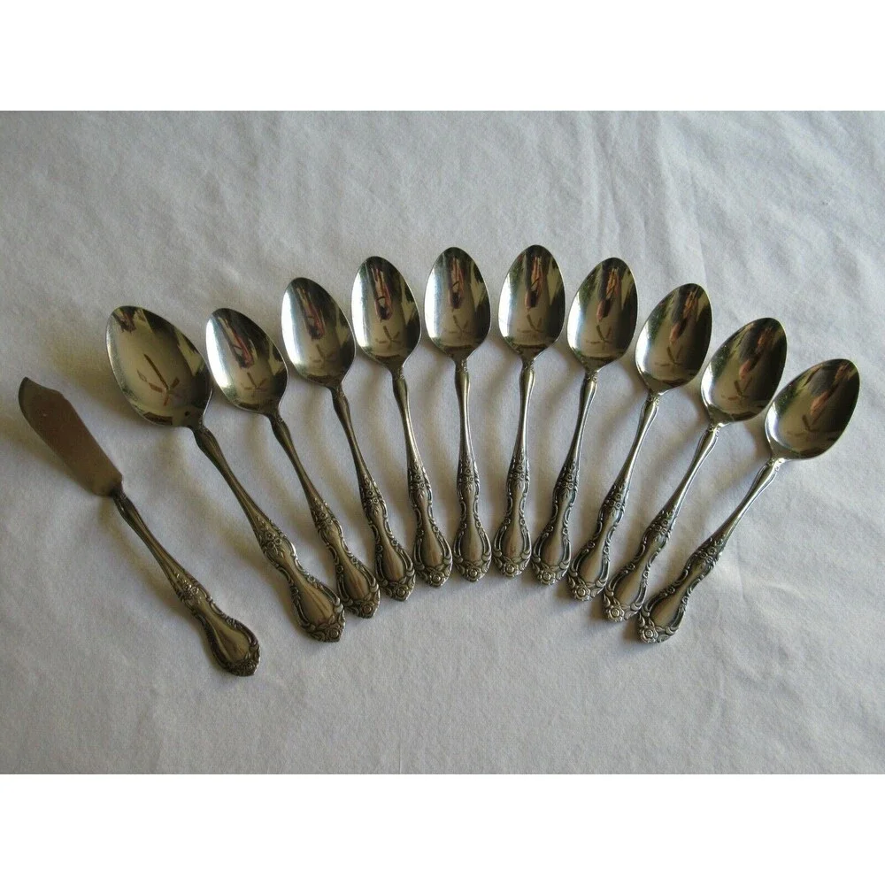 Lot 11 Reed & Barton Rebacraft Stainless Flatware Candace Andrea Spoon + JAPAN